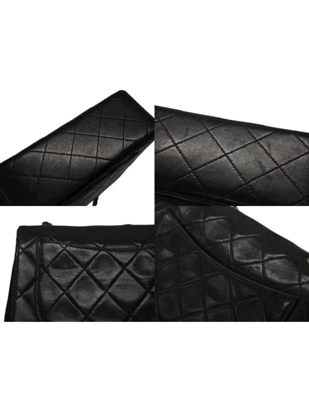 Chanel Mini Quilted 17 Shoulder Bag CC Logo Lambskin Black Silver